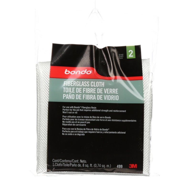 3M Bondo Fiberglass Cloth, 8 Sq Ft, Paintable, Use With Bondo Fiberglass Resin For Strong Waterproff Repairs, For Repairing Cars, Boats, Tubs, Showers, Sinks & More (00499) - Image 3