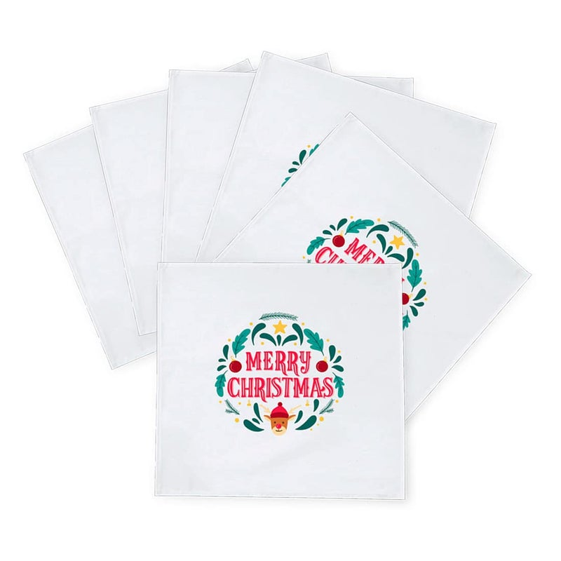 Khakee 6 Pcs Christmas Theme Silk Table Napkins 10x 10 for Xmas Decoration Christmas OrnamentsChristmas Giftxmas21484 - Image 2