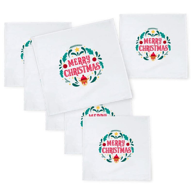 Khakee 6 Pcs Christmas Theme Silk Table Napkins 10x 10 for Xmas Decoration Christmas OrnamentsChristmas Giftxmas21484 - Image 1