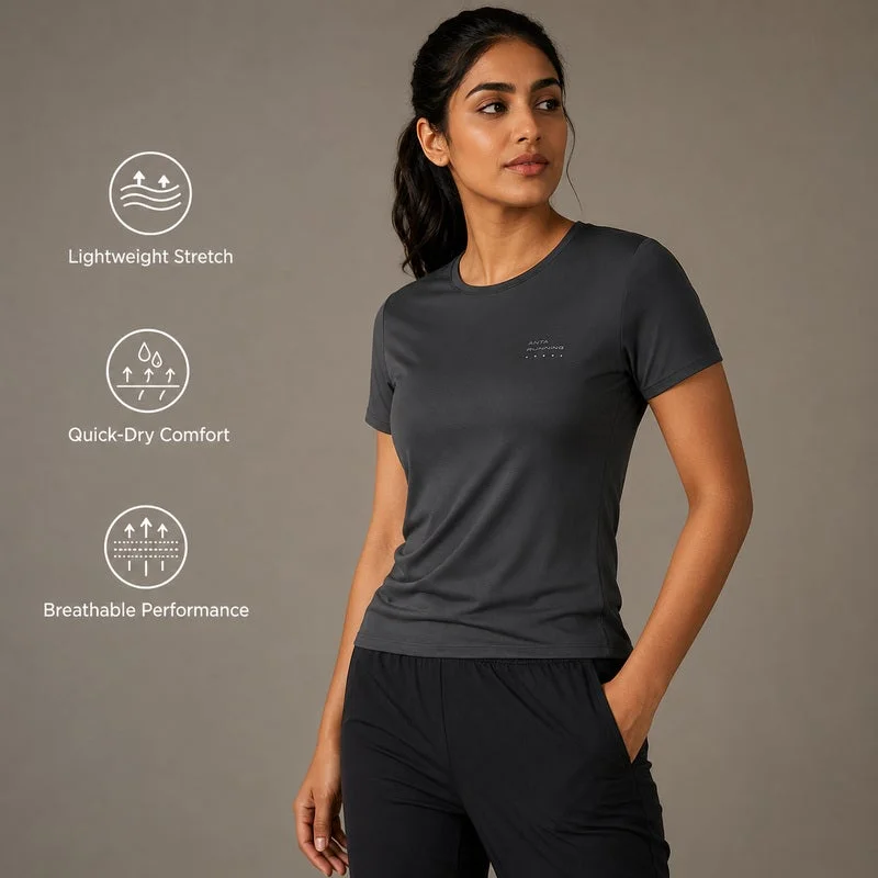 Anta black Advanced Running Women's Short-Sleeve T-Shirt for Women | Best Price UAE