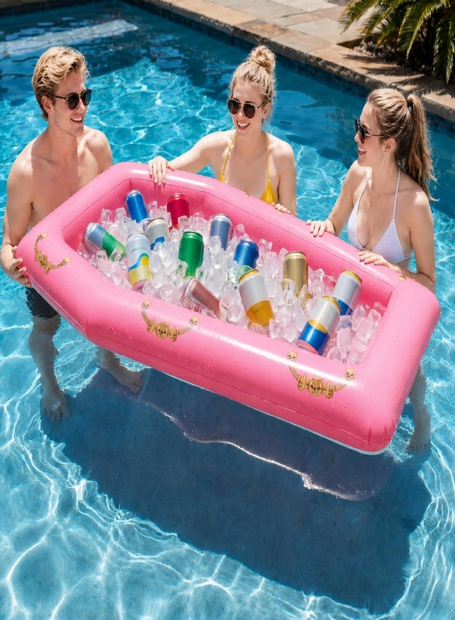 Aoriher 52 Inch Pink Inflatable Coffin Cooler Fake Coffin Floatie Drink Ice Chest Buffet Bucket Beverage Cooler for Summer Halloween Pool Picnic Barbecue Supplies Birthday Party Decoration - Image 1
