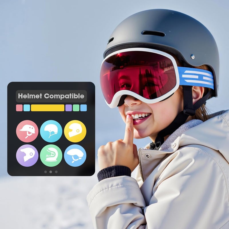 LOEO Kids Ski Goggle, Snow Ski Goggles for Kids Youth Teens Boys and Girls from 5-14 - Image 5