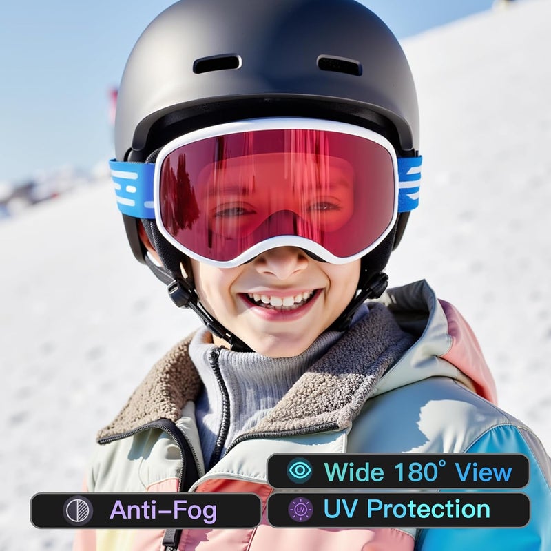 LOEO Kids Ski Goggle, Snow Ski Goggles for Kids Youth Teens Boys and Girls from 5-14 - Image 4