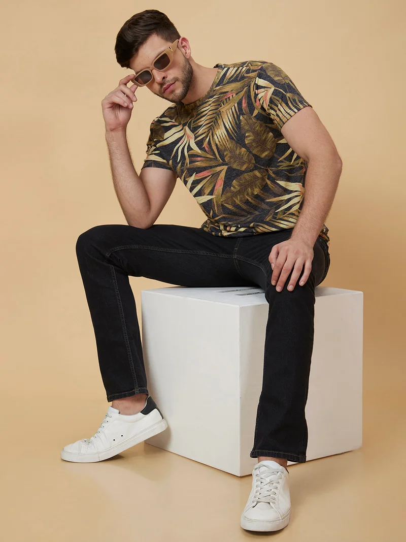 جلو باص تيشيرت رجالي قطن بطباعة متعددة من جلوبس