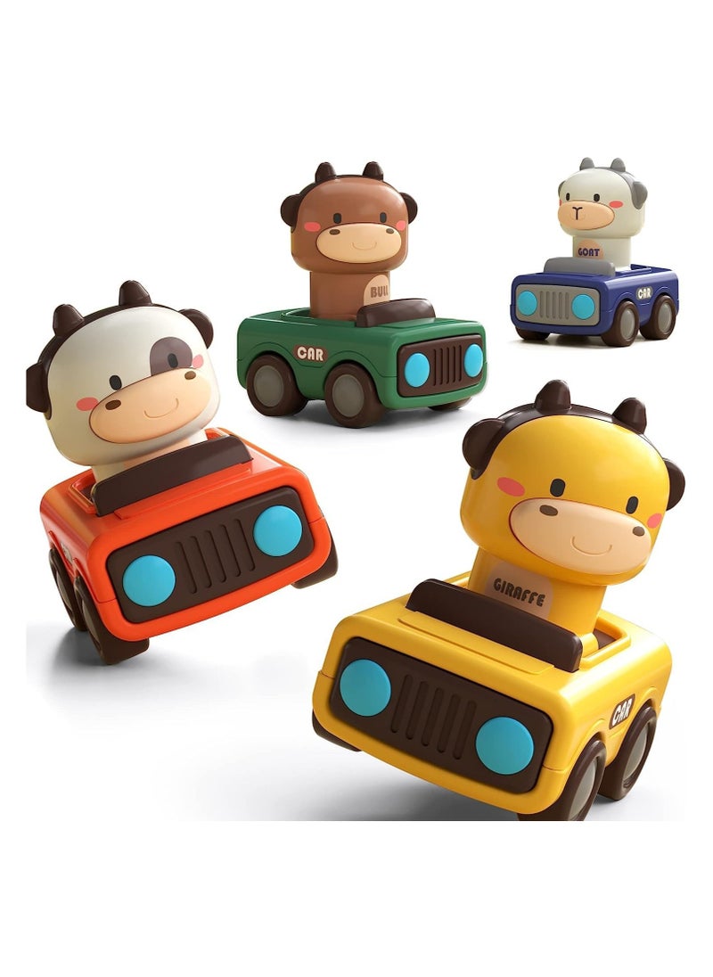 General 1-3 years old baby press car toys, baby animal racing car, baby play car set, baby push away friction car toys for boy birthday gift  - Image 1
