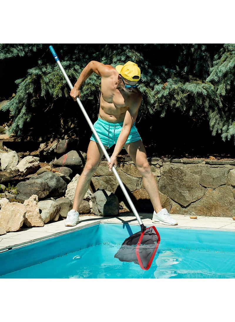 Lalapool Professional Heavy Duty 18 Swimming Pool Leaf SkimmerPremium Leaf Rake with Strong Reinforced Aluminum Frame Handle Deep Net Bag Fast Cleaning Easy Debris Pickup RemovalBlack