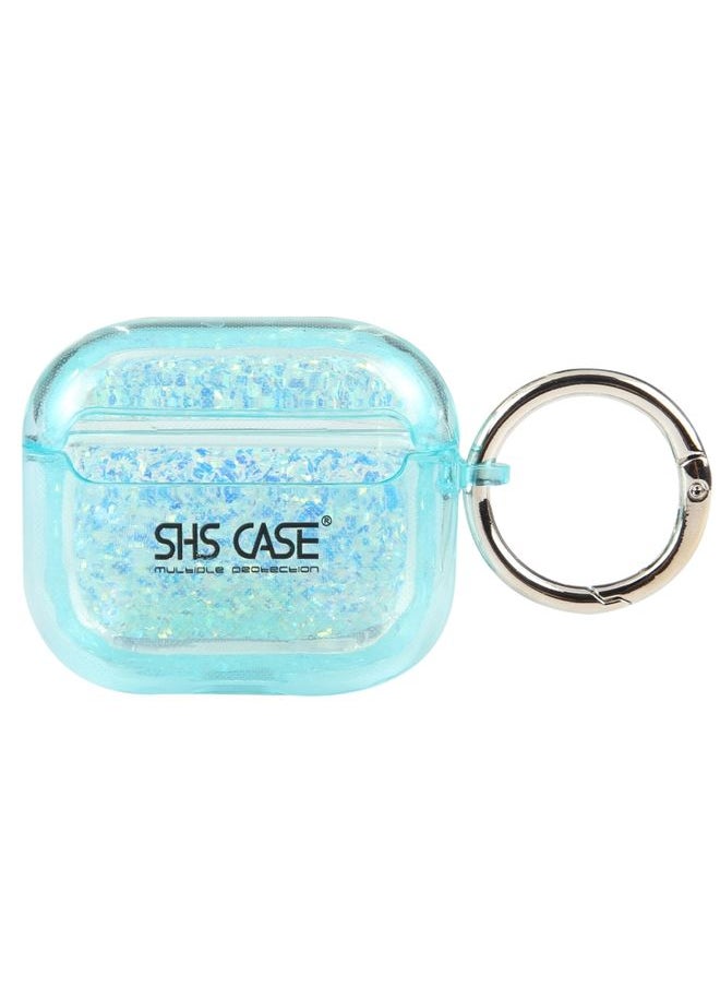 Generic Case Cover For AirPods Pro 2 Flash Diamond Epoxy Bluetooth Earphone Protective Case Sky Blue 