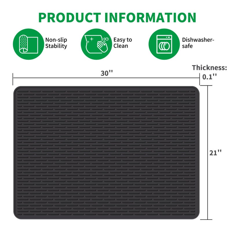 LONGKING 30" x 21" Stove Top Cover for Electric Stove - Silicone Stove Mat for Glass Top Stove, Glass Cooktop Protector, Dish Drying Mats For Kitchen, Range Covers for Electric Stove, Black - Image 5