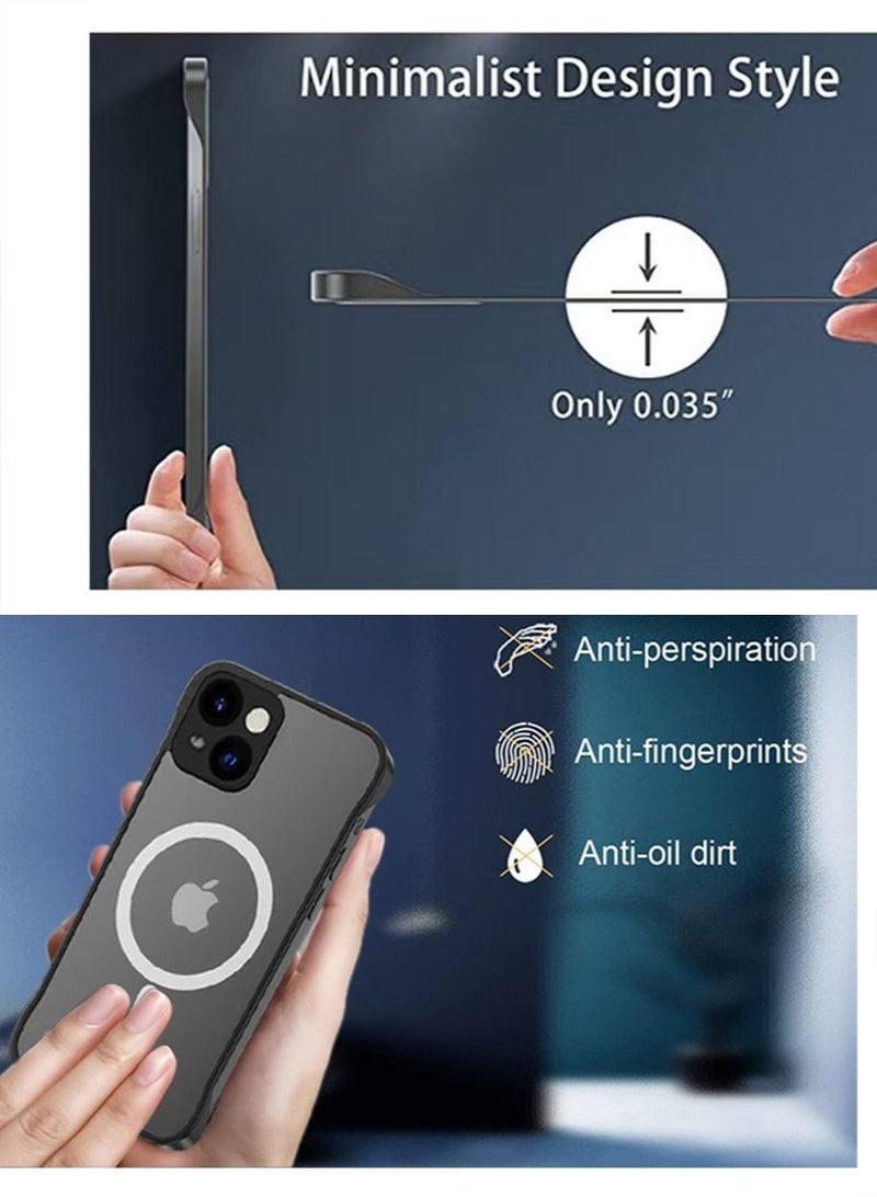 TEAM LUXURY Slim Case for iPhone 15 Plus Compatible with MagSafe, Ultra Thin Frameless Case Accessories with Mag Safe Wireless Charging, Anti-Yellow Shockproof Magnetic Cover for iPhone 15 Plus  - Image 3