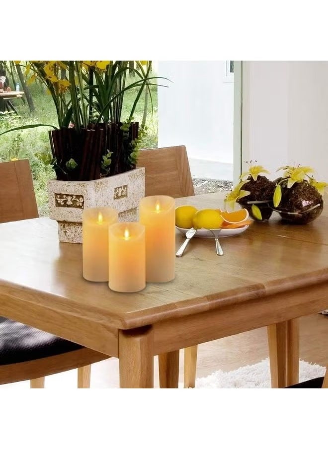 TIGER 3-Piece LED Real Wax Battery Flameless Candle Set – Realistic Flickering Effect, White Color – Safe, Long-Lasting, No Flame or Smoke, Ideal for Home Décor, Events, Parties, Weddings, and Relaxation – Remote Control Included for Easy Operation  - Image 3