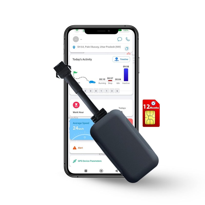 FETACA ® Small Hidden AT01 GPS Tracker for Car, Bike, EV, Scooty, Truck, Bus with Live Location and Multiple Types of Alerts Easy to Use Including Free 12 Month 4G Data SIM and App Subscription - Image 1