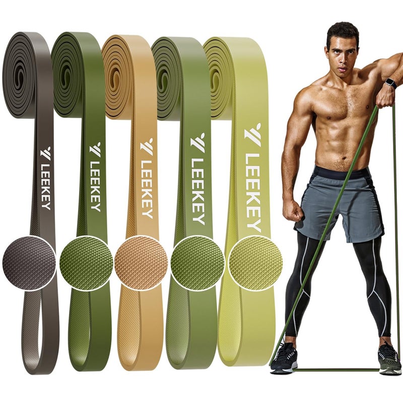 LEEKEY Resistance Bands, Exercise Bands with Handles,Pull Up Assist Bands - Band Set with Door Anchor - Bands for Working Out,Band for Men and Women Fitness Training,Home Workouts - Image 1