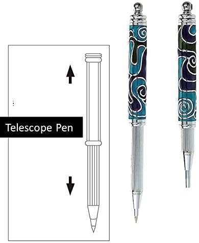 ARTEX Stylish Ball Pen with Necklace Telescope Pen Colorful Graphic by Hand Gift for her Mini Pen Executive Officer Metal Germany Schmidt Refill Gift Box Free Engraving Blue - Image 3