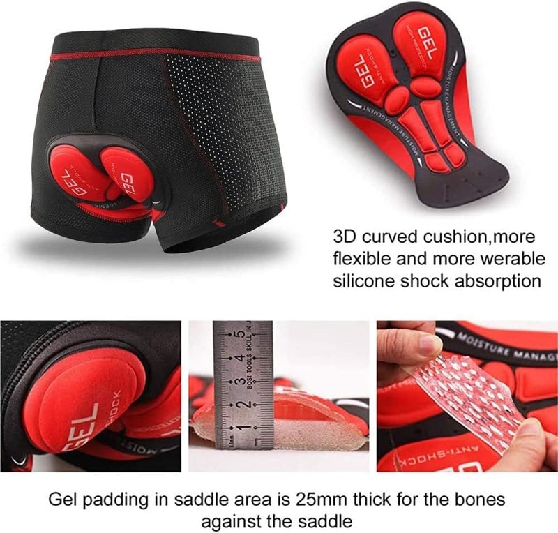 X spring Xspring Cycling Shorts, Men's Cycling Underwear Short, 3d Padded Bike Short, Breathable Quick Dry Shorts Mountain Bike Pants (Size L) - Image 3