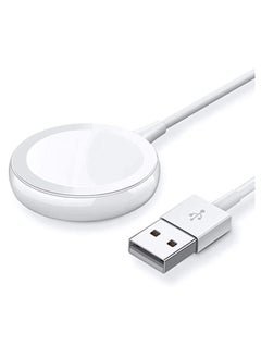 HRX - Updated Version Certified Magnetic Wireless Portable Watch Charger Charging Cable Charger Charging Cable Cord Compatible For Apple Watch Series (6/5/4/3/2/1) - White
