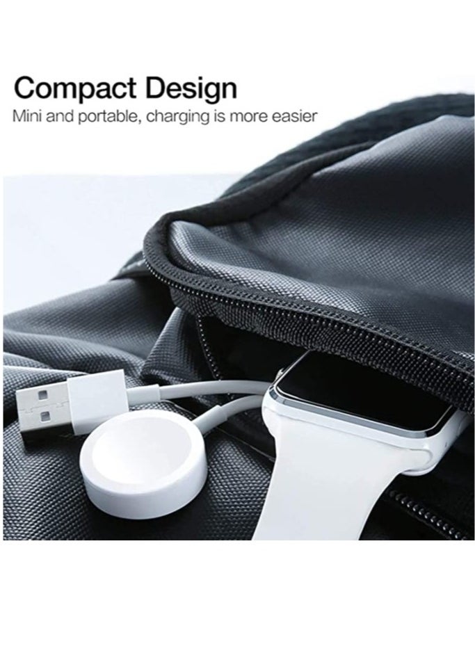 Phone Planet - HRX - Updated Version Certified Magnetic Wireless Portable Watch Charger Charging Cable Charger Charging Cable Cord Compatible For Apple Watch Series (6/5/4/3/2/1) - White - Image 1