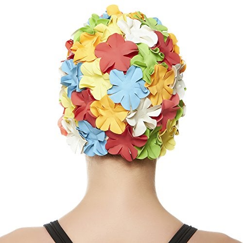 Beemo Floral Petal Ladies Bathing Swim Cap - Multi Color - Image 3