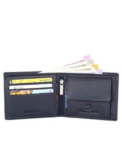 Napa Hide Blue Leather Wallet for Men I 6 Credit/Debit Card Slots I 2 Currency Compartments I 1 ID Window I 2 Secret Compartments I 1 Coin & Zip Pocket  - Image 5