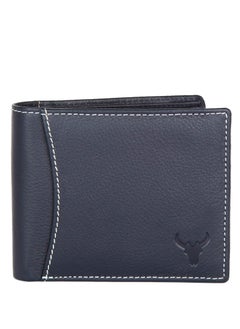 Napa Hide Blue Leather Wallet for Men I 6 Credit/Debit Card Slots I 2 Currency Compartments I 1 ID Window I 2 Secret Compartments I 1 Coin & Zip Pocket  - Image 1
