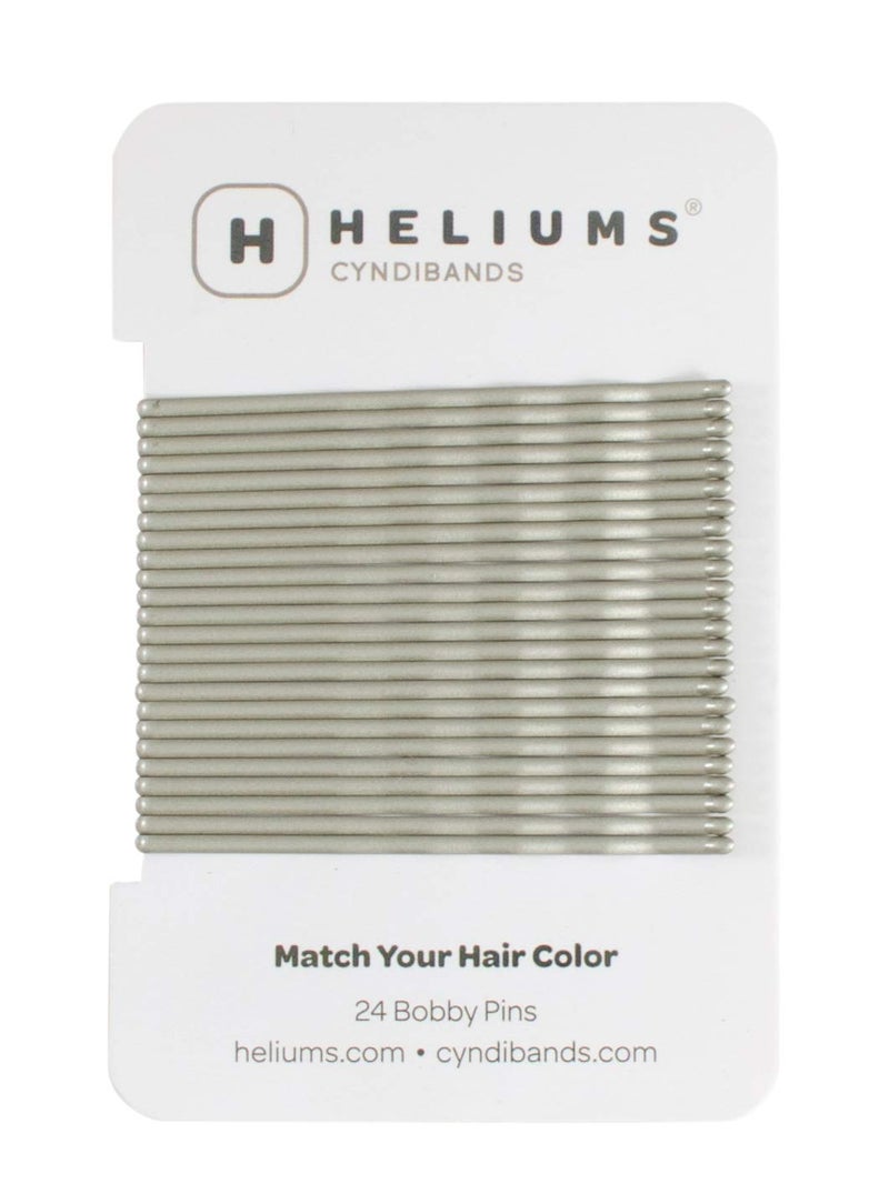 Heliums Large Bobby Pins  Silver Gray  25 Inch Extra Long Wavy Hair Pins  24 Pack