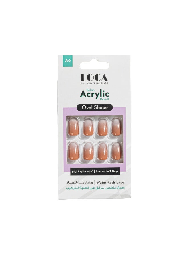 loca أظافر أكريليك A6-شكل بيضاوي أومبري - Image 1