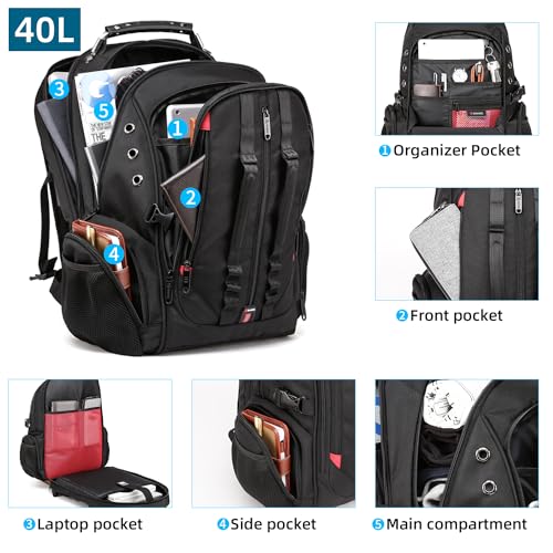 BANGE Backpack with USB Charging Port (1901_Black) - Image 2