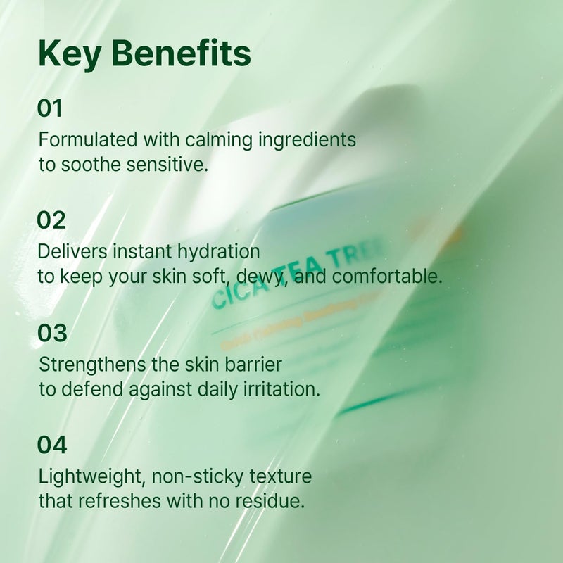 AVCA Quick Calming Cica Tea Tree Cream 100ml(3.38 fl. oz) â€“ Soothing Moisturizer for Sensitive, Redness-Prone Skin, Lightweight Hydrating Gel, K-Beauty - Image 3