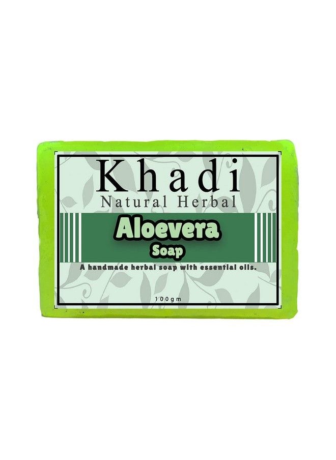 Khadi Natural Herbal Aloevera Soap 100Gm Pack Of 4 (Aloevera Soap)  - Image 3