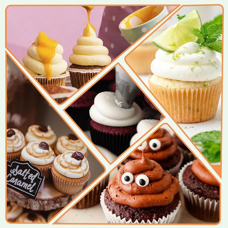 Hendiy 5 Pieces Large Round Piping Tip, Stainless Steel Piping Tips Professional Cake Decorating Tips Set, Frosting Tip Cake Icing Tools for Cupcakes Cakes Cookies - Image 5