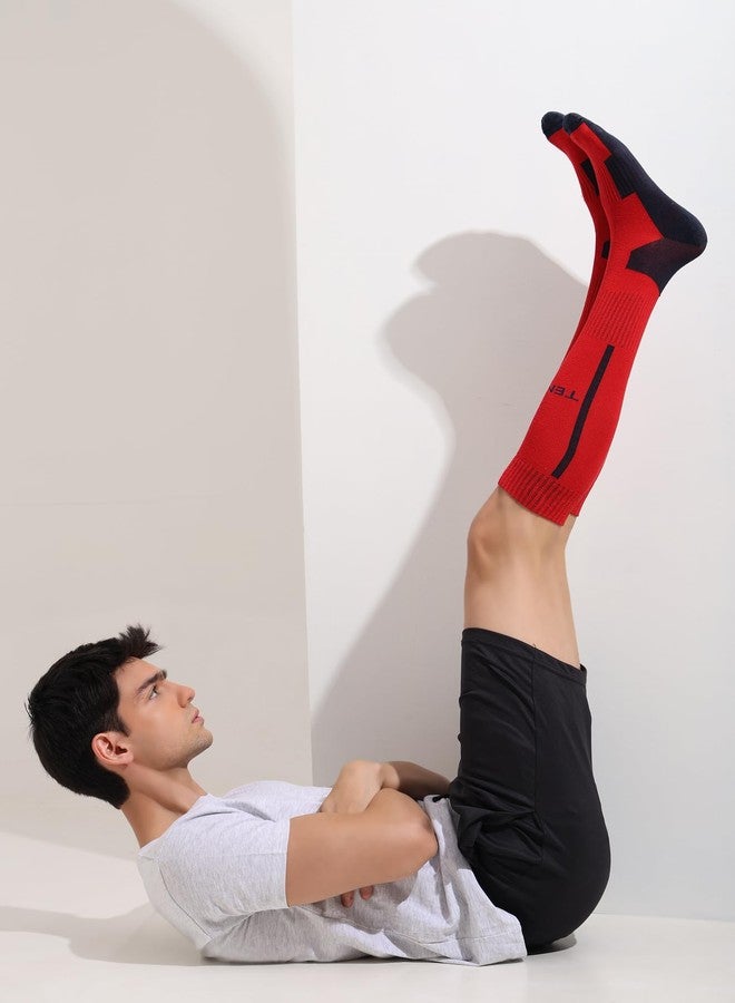 TENDSY Knee Length Socks for Men & Women | Soft Cotton Long Sports Socks | Breathable & Stretchable Football, Cricket, Cycling, Gym & Casual Wear Socks Pack - Image 3