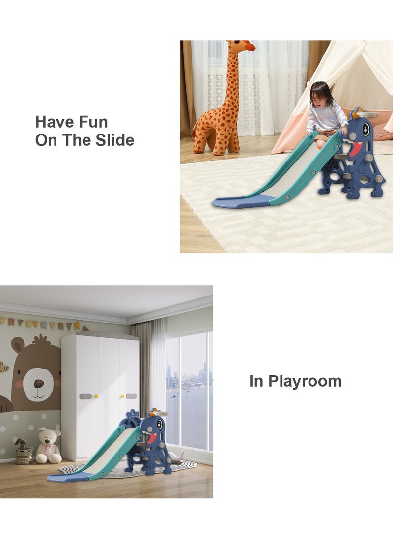 MaBaby Foldable Children's Slide Independent Children's Entertainment Slide Easy To Assemble Children's Playground Climbing Toy Set With Basketball Stand Suitable For Young Children Indoors And Outdoors  - Image 2