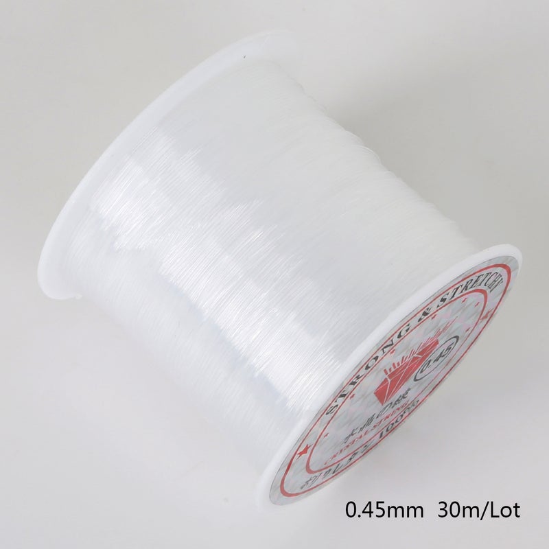 0.2-0.8MM crystal non-elastic transparent fishing line diy winding woven necklace ring beads tassel beading line 0.45mm about 25 m/roll 