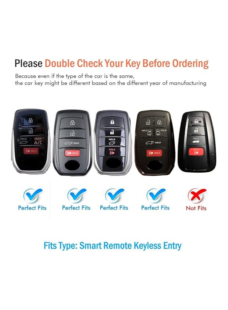Generic Special Soft TPU Key Case Protector Compatible with Toyota Key Fob - Fits 2019-2022 Land Cruiser, Venza, RAV4 Prime, Hilux, Fortuner, Tundra, Corolla Cross - Silver - Image 2