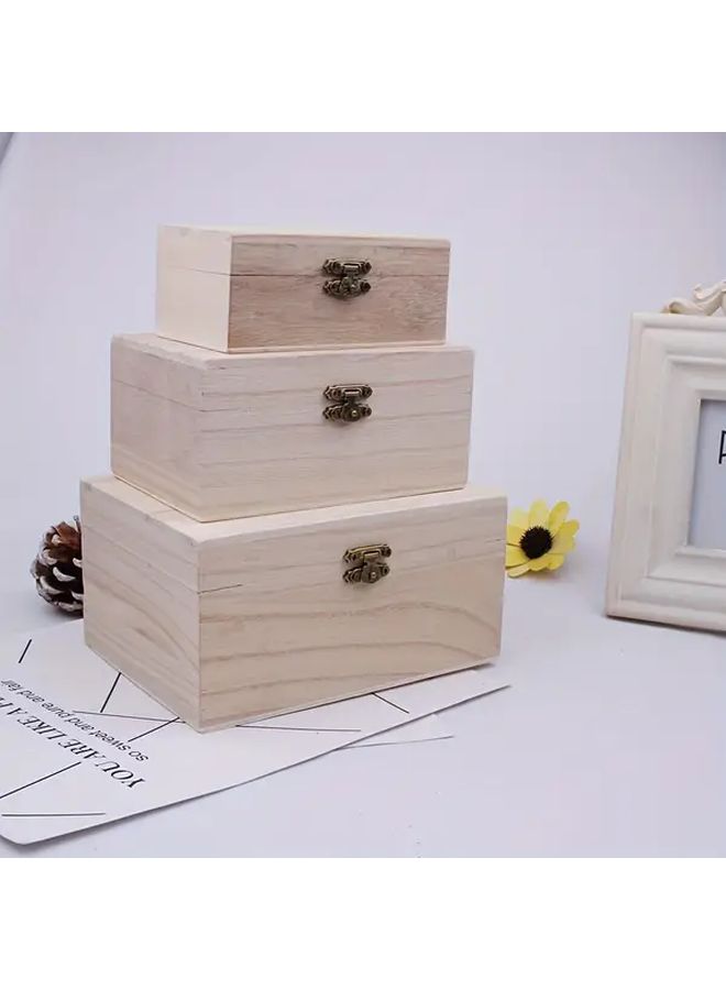 Classic Wooden Storage Box With Lock L 6 93 4 92 3 15 Inch Multipurpose Rectangle For Wedding Favors Christmas Gifts And Keepsakes - Image 1