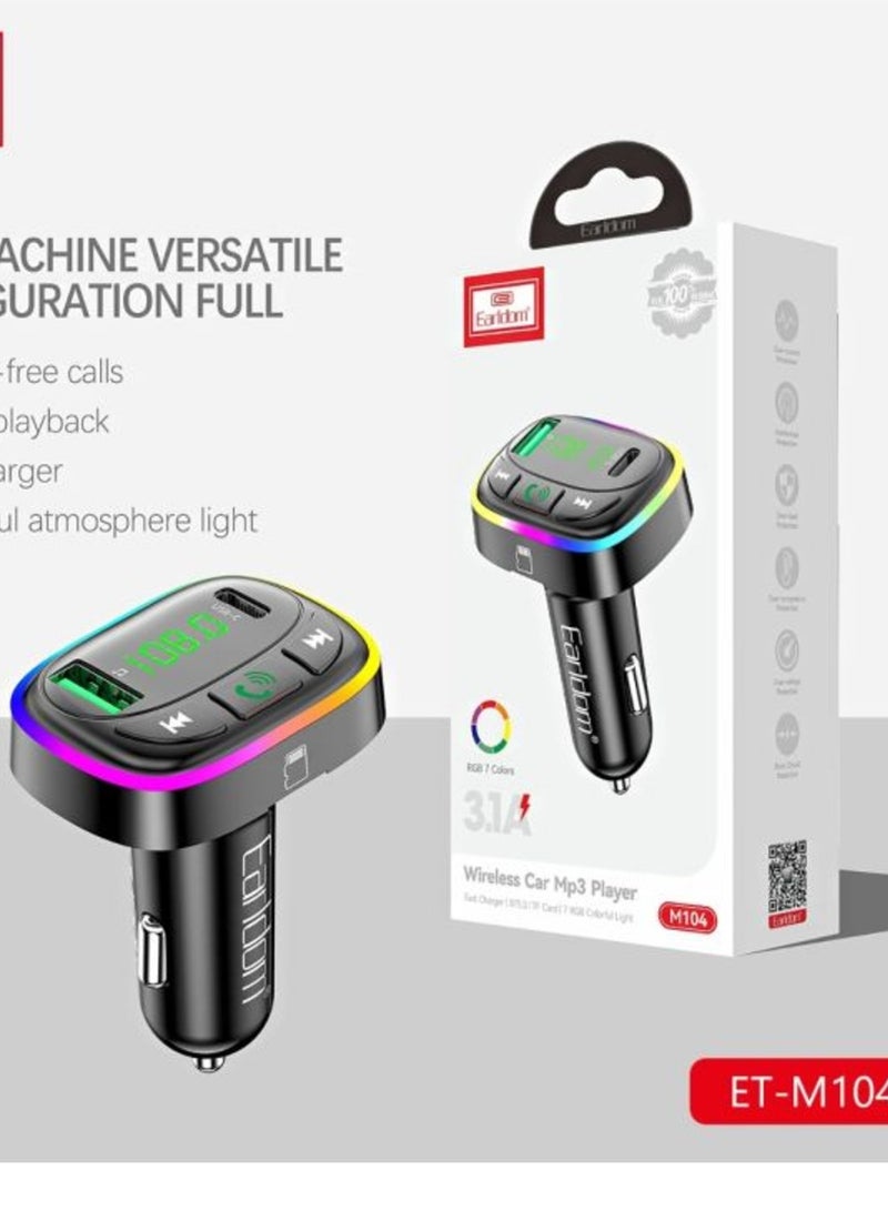 ELTRAZONE ET-M104 Car Bluetooth MP3 Player – Wireless Audio Receiver, USB & TF Card, Hands-Free Calling & FM Transmission  - Image 2