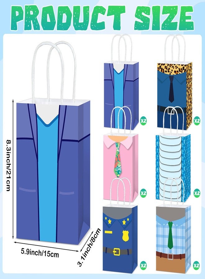 MinFyberd 12Pcs Cartoon Animal Party Favor Bags City Animal Birthday Decoration Cute Animals Paper Gift Bags with Handles Cartoon Goodie Candy Treat Bag for Kids Jungle Safari Birthday Movie Fans Party Supplies - Image 2
