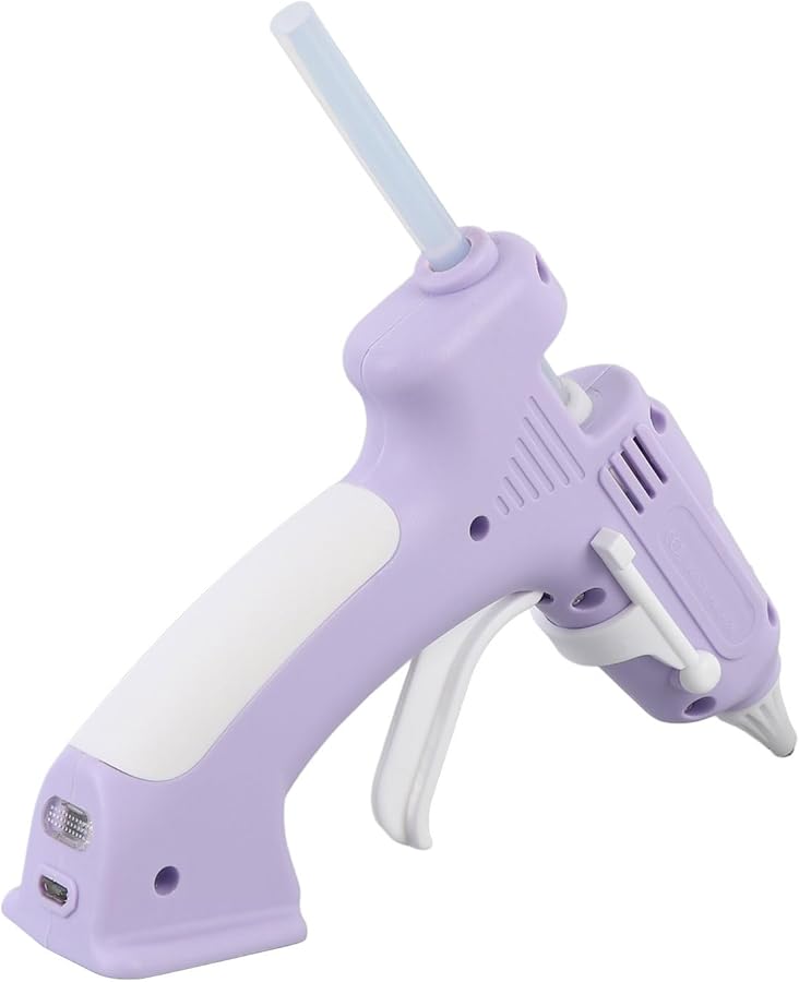 طقم مسدس الغراء الكهربائي اللاسلكي المحمول بالذوبان الساخن للحرف المنزلية اللون ب - Image 4