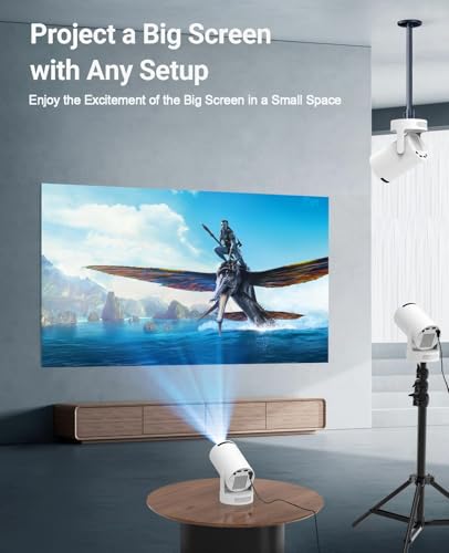 DreamFair Mini Projector with WiFi and Bluetooth, Support 4K 170 ANSI Auto Keystone Correction, 5W Soundbase Speaker, 210° Rotatable Portable Projector, 25"-110" Screen Video Projector for Smartphone/Laptop - Image 4