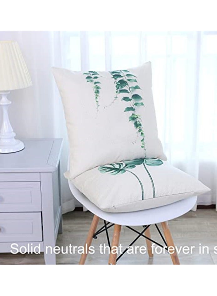 KASTWAVE Pillowcase Set of 4 Decorative Throw Pillow Covers 18x18 Inch for Couch Flowers Square Summer Accent Pillows Cover Case for Cushions Sofa Bed Cushion and Living Room Outdoor Decoration - Image 2