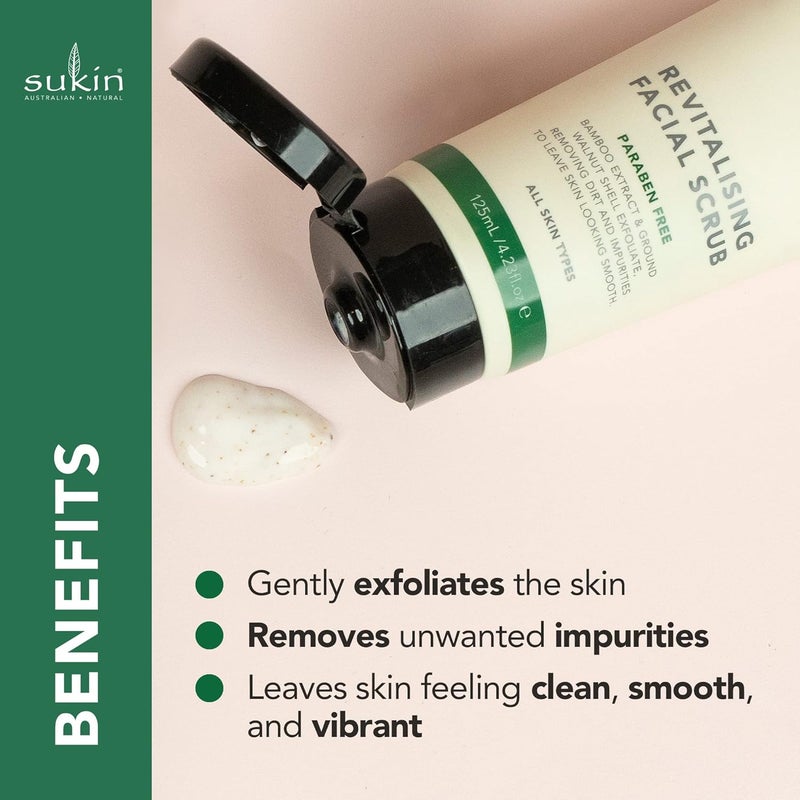 Sukin Revitalising Facial Scrub - 125ml Exfoliating Cream for All Skin Types - Image 2