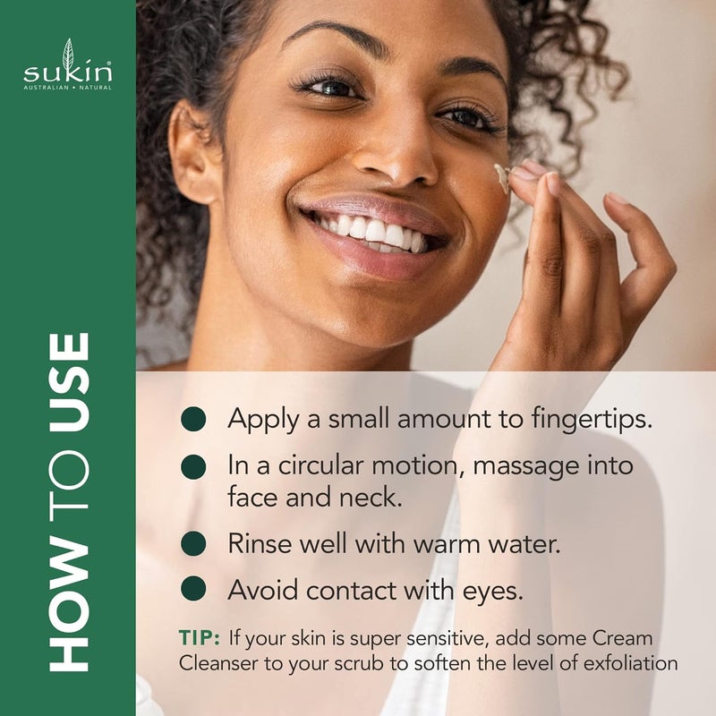 Sukin Revitalising Facial Scrub - 125ml Exfoliating Cream for All Skin Types - Image 3