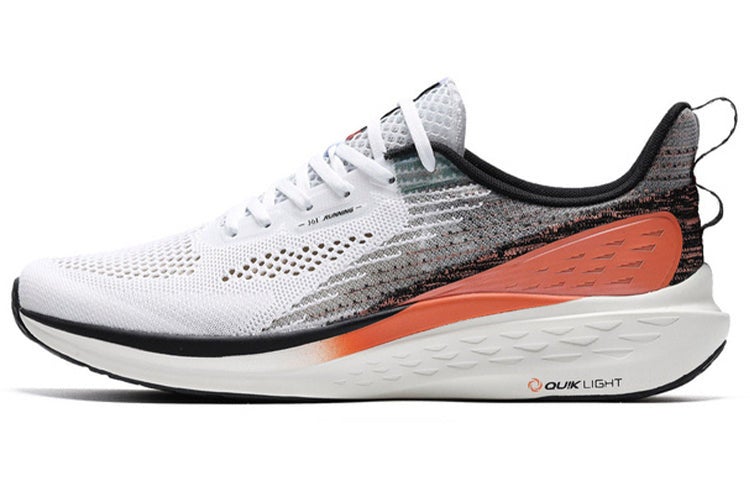 361 Degrees QU!K Light Breathable Running Shoes 'White Black Orange' - Image 2