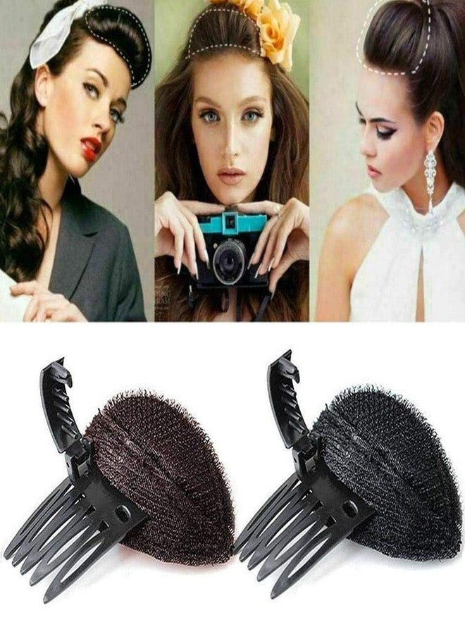 Labriciyon 1Pc Black Fluffy Hair Pad Sponge Clip Bun Comb Bump It Up Hairstyling Tool for Women and Girls - DIY Beauty and Personal Care Clips and Barrettes - Image 3