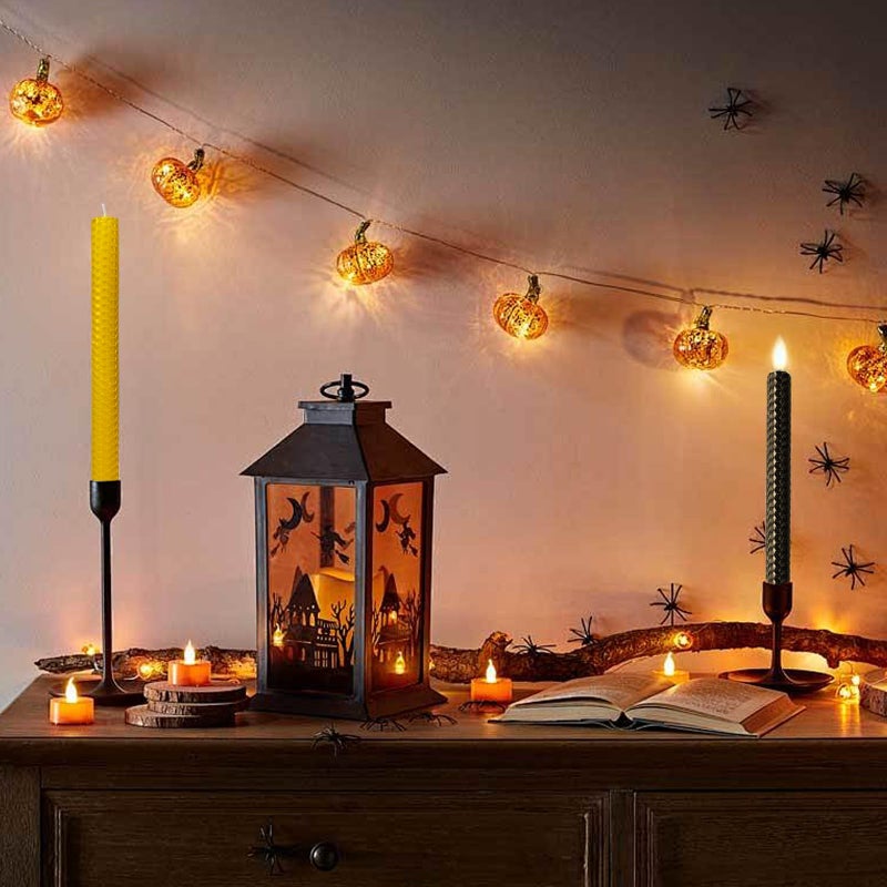 Lacaser Lacaser Beeswax Taper Candles Set of 2 Pcs  9"" Long Candles for Candlesticks in Yellow  Dripless & Smokeless  Burning Time 4 Hours  - Image 3