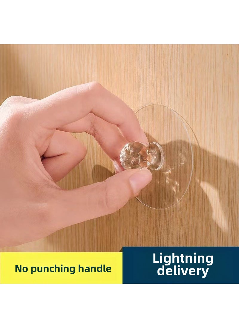 Generic Transparent Adhesive Hooks Strong Wall Bathroom Crystal handle stickers 