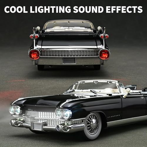 Coelon 1:24 Scale Cadillac Eldorado Toy Car for Kids Collection Diecast Metal Model Car with Light Sound Pull Back Openable Door - Image 5