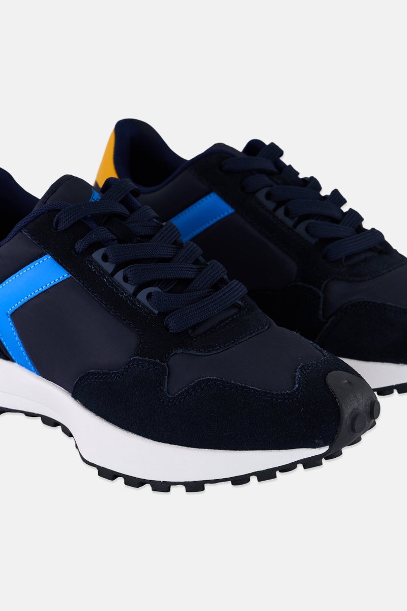 TapouT Men Brand Logo Lace Up Outdoors Shoes, Navy - Image 3