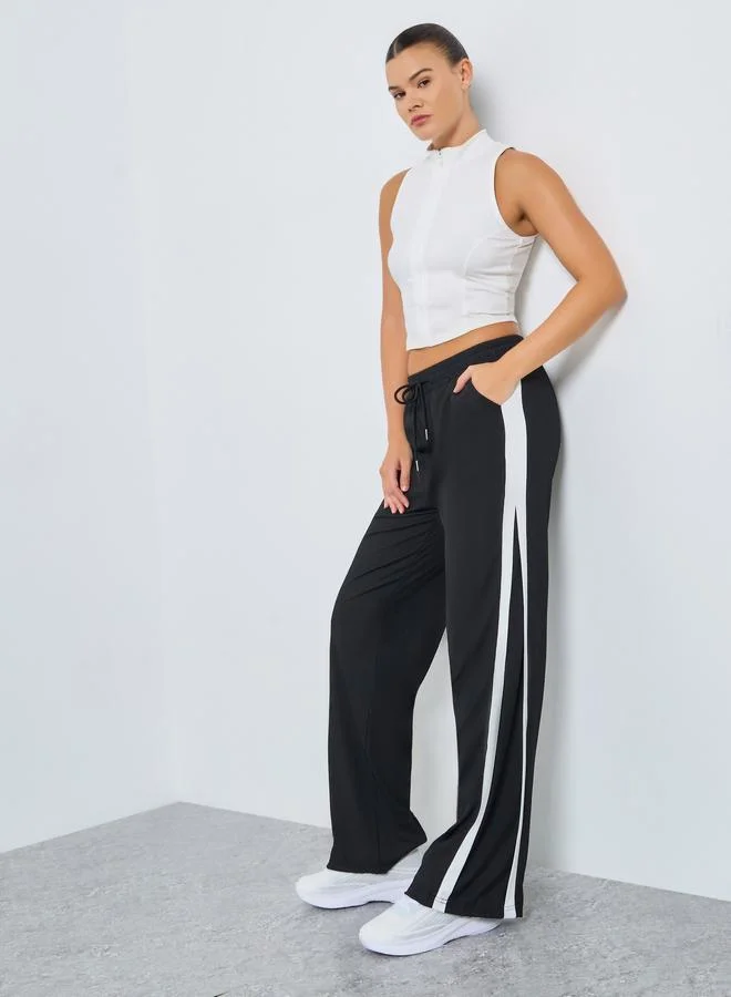 Styli Active Side Stripe Detail Flared Leggings