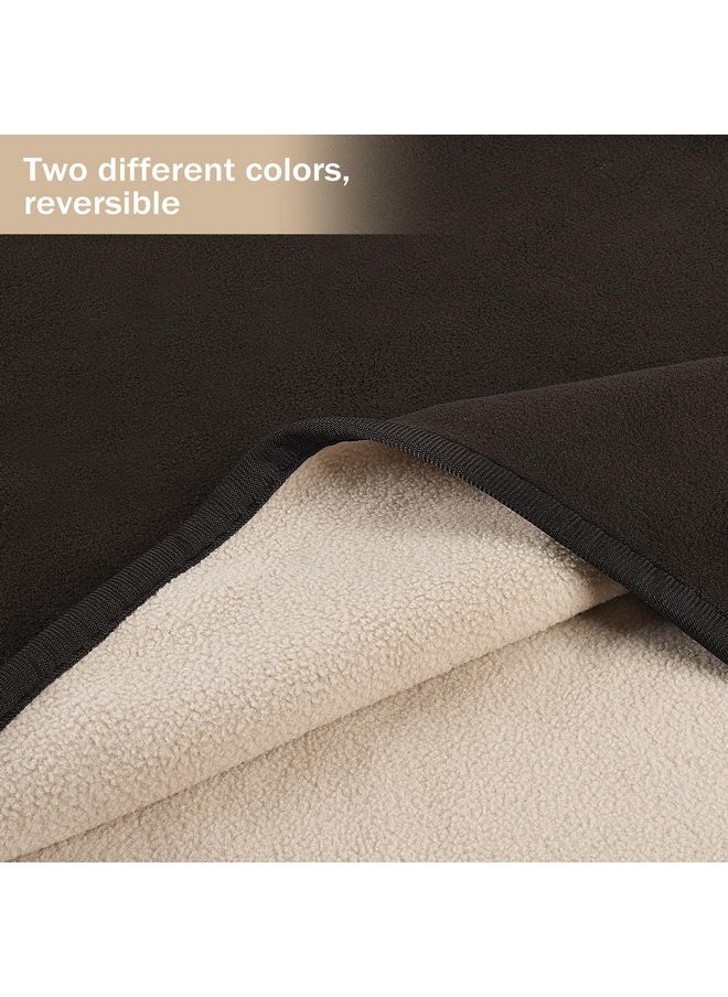 Catalonia Catalonia Waterproof Fleece Blanket for Couch, Reversible Baby Pet Doggy Pee Proof, Bed Sofa Cover Furniture Boat Mattress Protector, Large (Brown+Taupe, 60x80 inch)  - Image 5