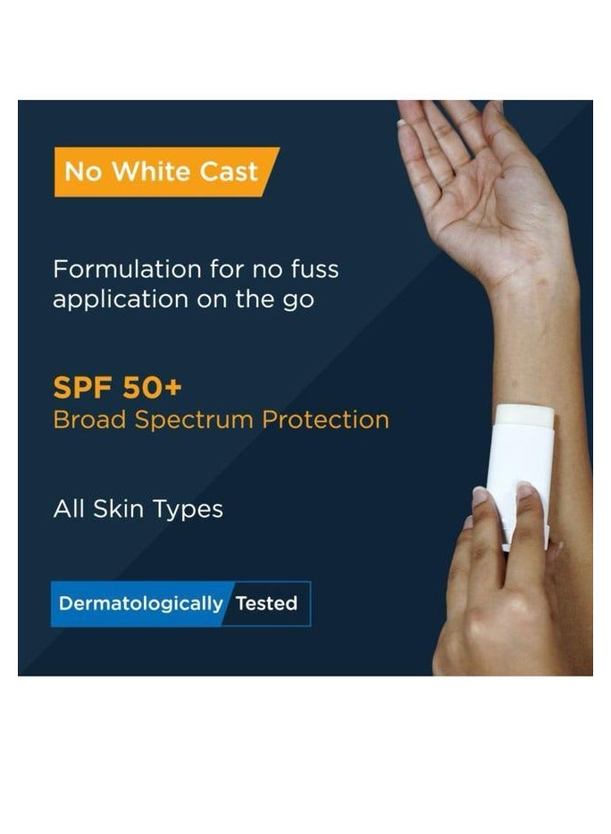 غير جاف عصا واقية من الشمس غير جافة مع فيتامين C؛ واقي الشمس SPF 50 للوجه للنساء والرجال؛ واقي الشمس الذي تم اختباره من قبل أطباء الجلدية (مستحضر الوقاية من الشمس 13 جم) - Image 2